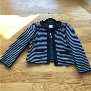 J Crew Suiting Navy Stripe Sz 8 Jacket